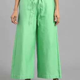W Green Regular Fit Straight Pants-image-46