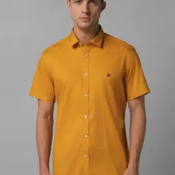Louis Philippe Sport Yellow Cotton Slim Fit Printed Shirt-image-73