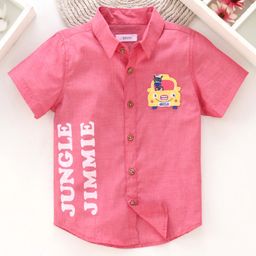 Babyoye 100% Cotton Half Sleeves Printed Shirt - Red-image-10