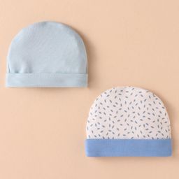 Ben Benny Interlock Knit Caps With Polka Dot Prints Pack of 2 White & Light Blue - Diameter 10 cm-image-10