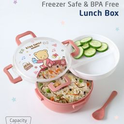ZOE Leak Proof And Freezer Safe Bear Print Lunch Box - Pink-17