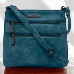 VISMIINTREND Pu Leather Sling Crossbody Bag for Women Girls Stylish Travel Handbag with Adjustable Strap Birthday Gift for Wife, Mother, Girls - Teal Blue-picture-32