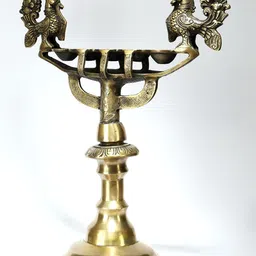 Exotic India Brass Designer Peacock Lamp-image-20