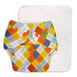 Superbottoms BASIC Washable & Reusable Cloth Diapers, Quick dry high absorption Diapers for Baby (3m-3y) Prefold Style Soaker Insert & Dry Feel Layer On Top Pack of 2 (Color &Print May Vary) image 2