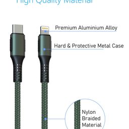 Portronics POR 1067 Konnect C Type C to Lightning Cable - Green image 3