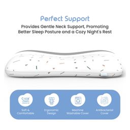 Cherilo Contour Shaped Memory Foam Pillow Fancy Triangles Pattern - White image 3