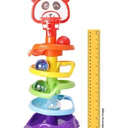 new pinch New Pinch5-Layer Ball Drop & Roll Swirling Tower - Educational Toy For Babies & Toddlers | Stack, Drop & Roll Fun With 4 SpinningActivity Balls | Multicolor image 3