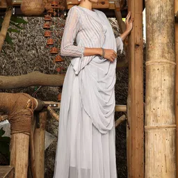 QISSA Poly Georgette Ready to Wear Saree-image-0