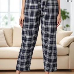 Kryptic Pack Of 2 Checked Pure Cotton Mid-Rise Lounge Pants-image-74