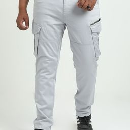 NEVER NEUD Men Relaxed Cargos Trousers-image-92