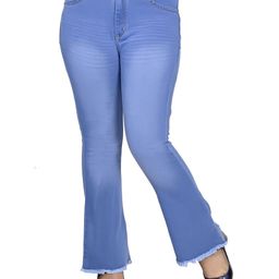 RIVI Women Bootilicious Flared High Rise Light Fade Acid Wash Stretchable Jeans-image-27