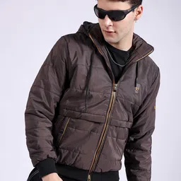 The Indian Garage Co Men Lightweight Puffer Jacket with Patchwork-picture-21
