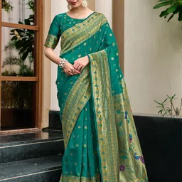 elora Ethnic Motifs Woven Design Zari Paithani Saree-picture-1