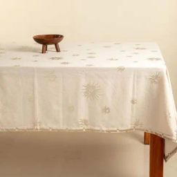 Freedom Tree Brahmakamal Cotton Gold Table Cover-34