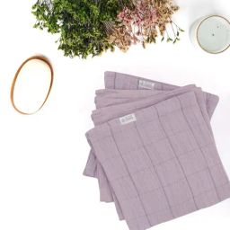 Doctor Towels Banana Double Cloth Checks Purple 380 GSM Viscose Face Towel (Set of 4)-image-38