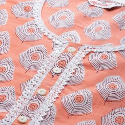 Meeranshi Orange Printed Tunic Pyjama Set image 4