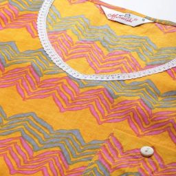 Meeranshi Mustard Printed Tunic Pyjama Set image 4