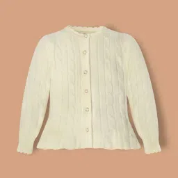 Cherry Crumble Girls Cream Flared Fit Sweater-image-99
