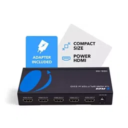 Orei HDS-104 1x4 Powered Splitter up to Full HD 1080P & 3D Support with EDID Control 1 Source onto 4 Displays image 2