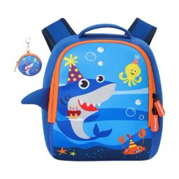 Little Surprise Box Blue Shark print Early School Cartoons Backpack-picture-30