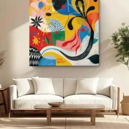 999Store Multicolor Canvas Vibrant Abstract Nature Painting-45