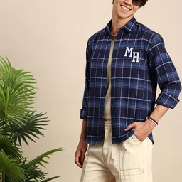 Mast & Harbour Opaque Checked Pure Cotton Casual Shirt-picture-28