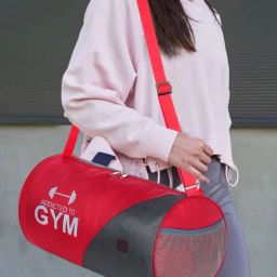 Fly Fashion Red Color Block Medium Gym Bag-image-4