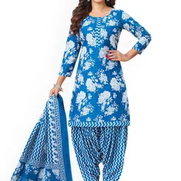 SALWAR STUDIO Floral Printed Pure Cotton Unstitched Dress Material-image-92