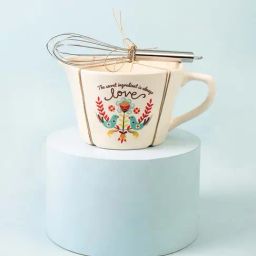 Chumbak Gracious Goodies Ivory Stoneware Baking Bowl with Whisker - Set of 1-image-76