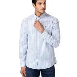 Red Tape Light Blue Striped Shirt-image-19