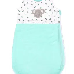 MiArcus Green & White Cotton 210 GSM Sleeping Bag (0-6 Month) - Set of 1-43