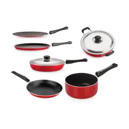 Nirlon Non-Stick Red Aluminium Cookware - Set of 6 Piece-47
