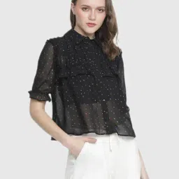 Oxolloxo Black Abstract Print Shirt-27