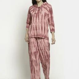 Slumber Jill Pink Tie - Dye Pajama Set-image-76