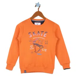 Monte Carlo Kids Orange Printed Full Sleeves Sweatshirt-image-79