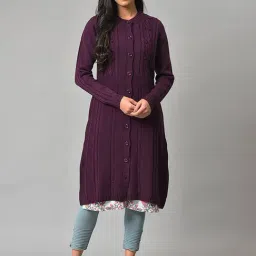 W Purple Knitted Cardigan-picture-22