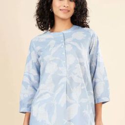 Akkriti by Pantaloons Blue Printed A Line Short Kurti-picture-35