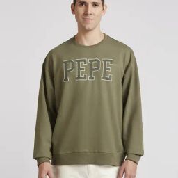 Pepe Jeans Green Cotton Loose Fit Printed Sweatshirt-image-94