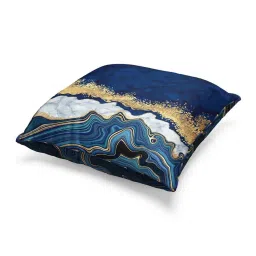 Bianca Suzane Navy & Gold Micro Fiber Reversible Printed Cushion Covers - Set of 3 image 4