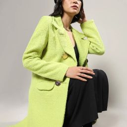 Campus Sutra Green Regular Fit Coat image 4