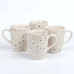 VarEesha White Ceramic Speckled Coffee Mug (0.25 L) - Set of 4 image 4