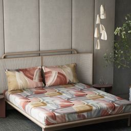 DDecor Pink & Olive Green Printed 210 TC Cotton King Bedsheet Set 2.74 m x 2.74 m-image-44