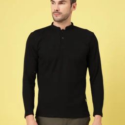 Rigo Black Cotton Slim fit T-shirt-image-75