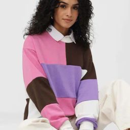 The Souled Store Multicolored Color-Block Sweatshirt-image-4