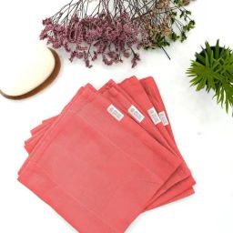 Doctor Towels Aloevera Double Cloth Textured Red 350 GSM Viscose Face Towel (Set of 4)-22