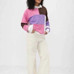 The Souled Store Multicolored Color-Block Sweatshirt image 2