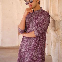 KISAH Men Floral Printed Sequinned Kurta-94