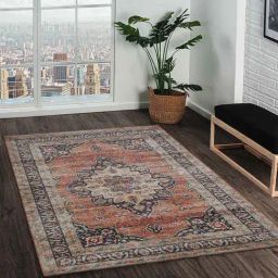 Obsessions Orange & Charcoal Classical Carpet - Medium-image-64