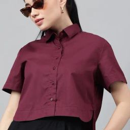 Hancock Burgundy Premium Opaque Cotton Casual Formal Shirt-image-1