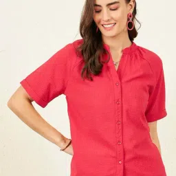 Marie Claire Pink Self Pattern Top-image-20